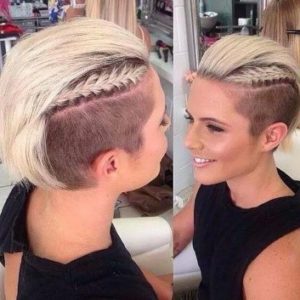 Add braids to your buzzed at the sides hairstyle to add a nice and cute detail