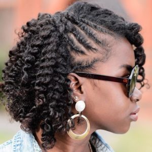 Hairstyle #3 French twisted mini cornrows