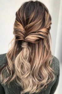 Twisted half ponytail